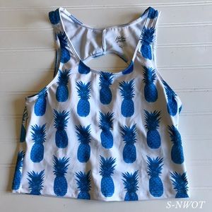 Kortni Jeane Blue Pineapples top NWOT